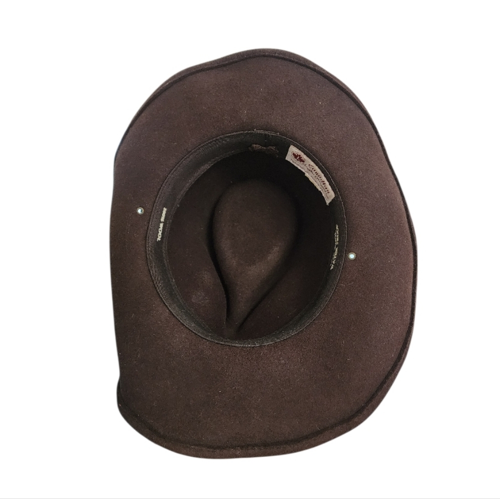 Canadian Leather Wool Waterproof Brown Western Cowboy Hat Men's - Picture 8 of 10